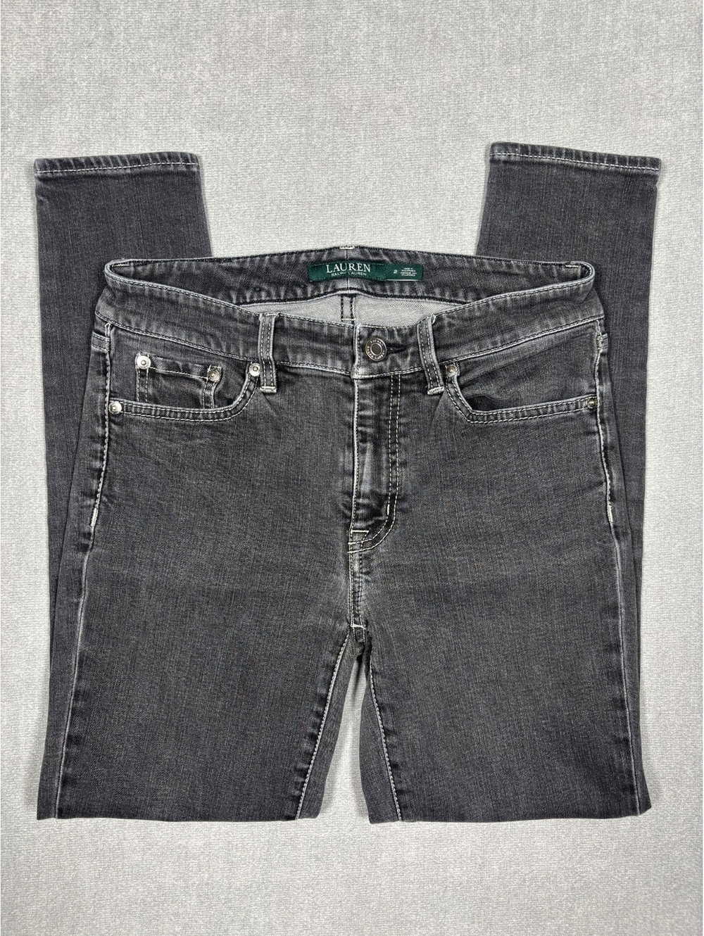 Lauren Ralph Lauren Women's Gray Wash Skinny Jeans Size 2